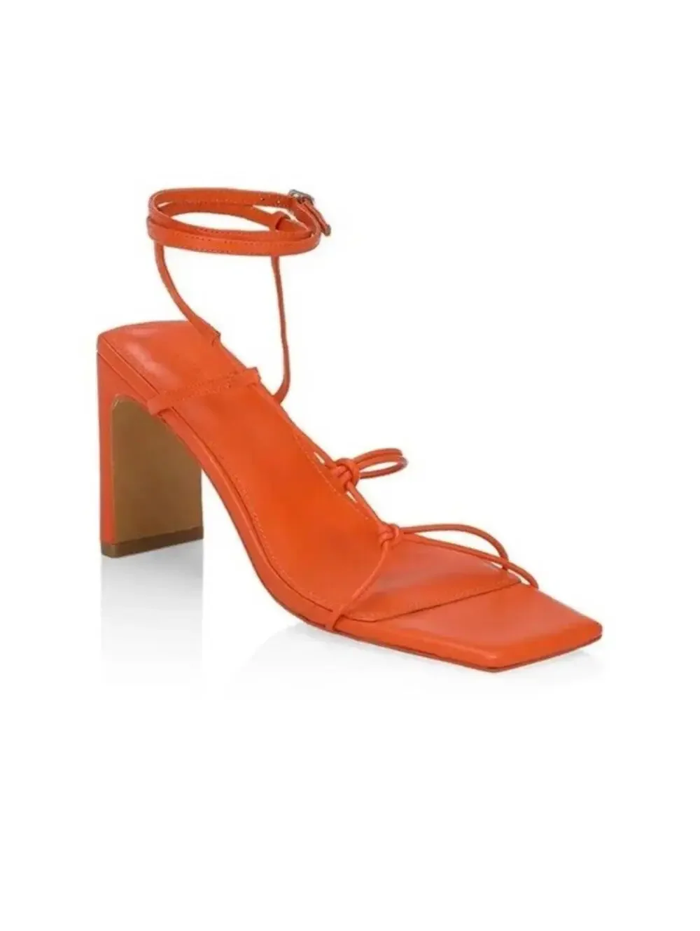 NEW Jonathan Simkhai MEGHAN HEELED WRAP SANDAL Dark Orange Size 41/US11